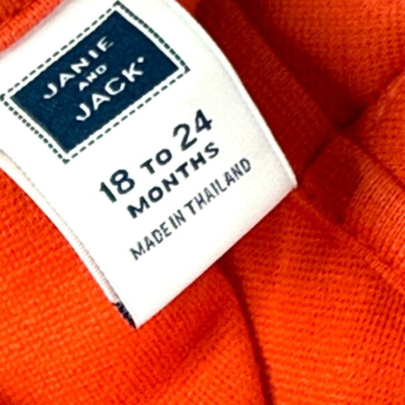 Janie And Jack Bow Ponte Mod Dress Baby Girls 18-24 Months Orange Pretty Pumpkin - Picture 3 of 4